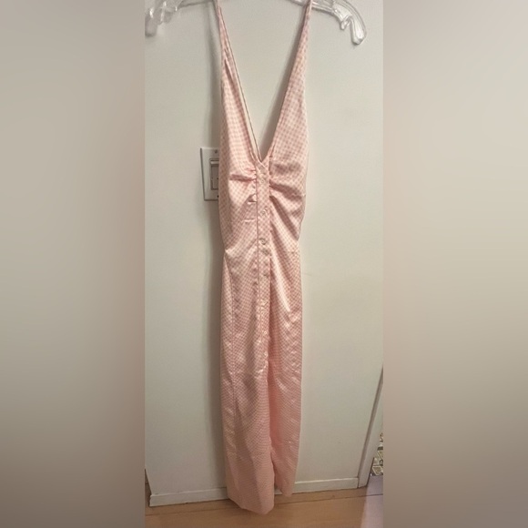 GANNI Pink Gingham Halter Maxi Dress XXS NWT - Picture 9 of 9